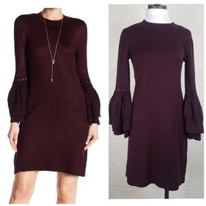 Eliza J Knit Layered Bell Sleeve Shift Dress XS